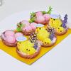 Easter Fur Chicks Mini Plush Simulation Chick Bunny Ornament with Nest Furry Animals Toy Easter Egg Filler for Kids DIY Home Garden Decoration