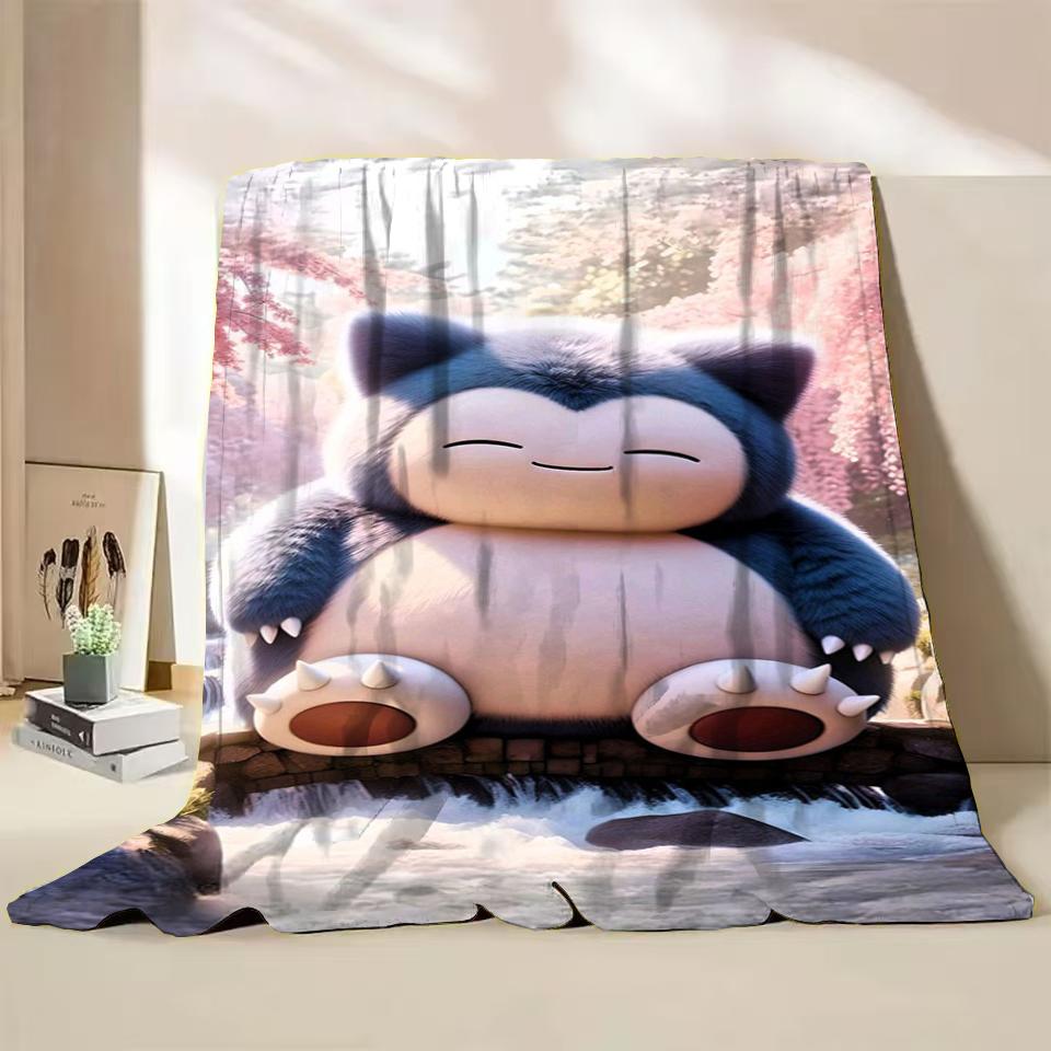 Фланелевое пушистое флисовое одеяло Pokemon Snorlax для дома, спальни, кровати, дивана, офиса, детское покрывало, взрослое мягкое одеяло, милый подарок для ребенка