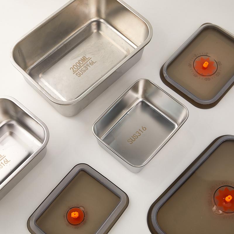 3/2/1/0,6 л нержавеющая сталь холодильник ящик для хранения продуктов с пластиковой крышкой готовить еду свежесть сохранение коробка пикник коробка