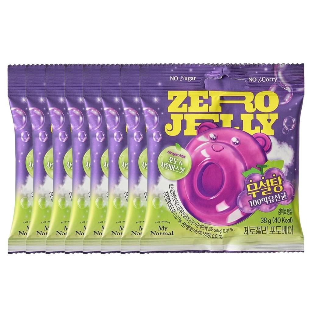 My Normal Zero Jelly Grape Bear Low Calorie Gummy 38g x 8 Pack