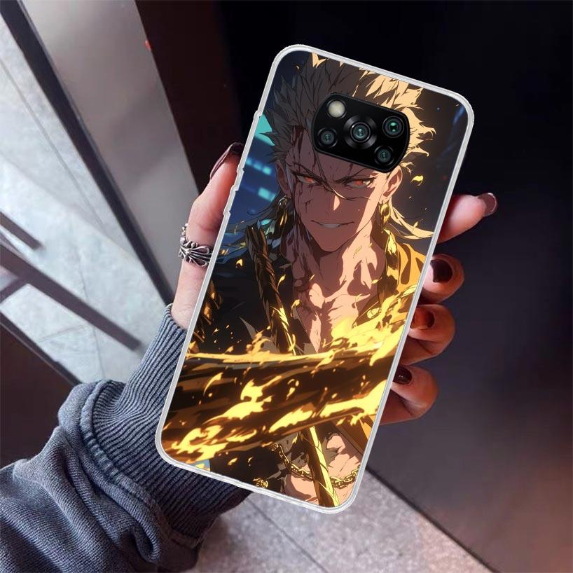 Fate Zero Stay Night Gilgamesh Phone Case For Xiaomi Poco X7 X6 X5 Pro F7 Ultra Redmi 15C 15 13 13C 12 12C 10 10A 10C 9 9A 9C 9T