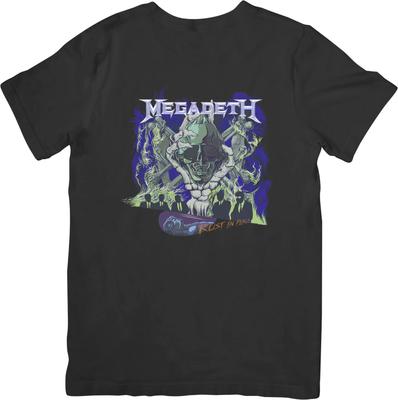 Megadeath 3 Музыкальная Унисекс Футболка для Мужчин и Женщин Качественная Хлопковая Футболка Черная
