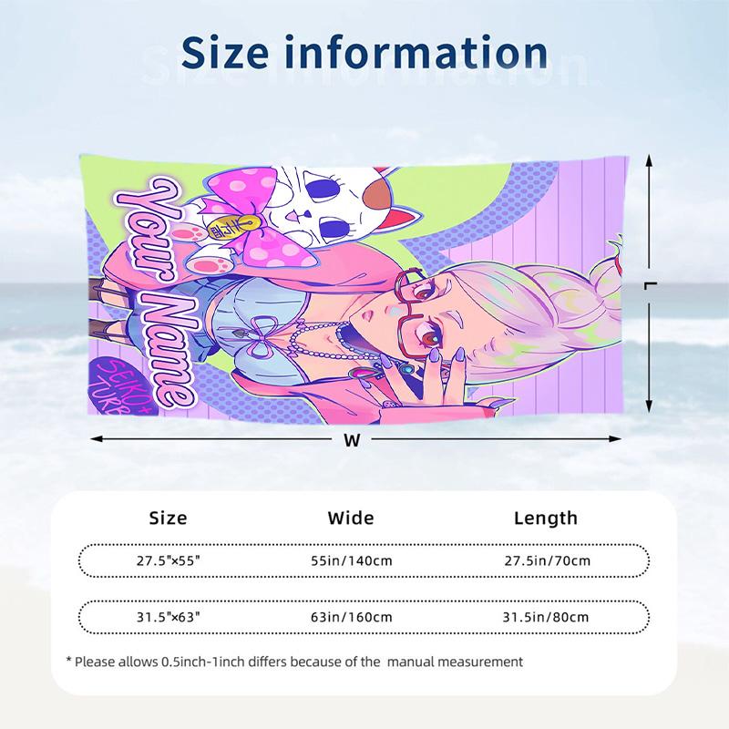 Beach Towel Custom Name Text, Quick Dry Large Towel For Beach HomeDandadan