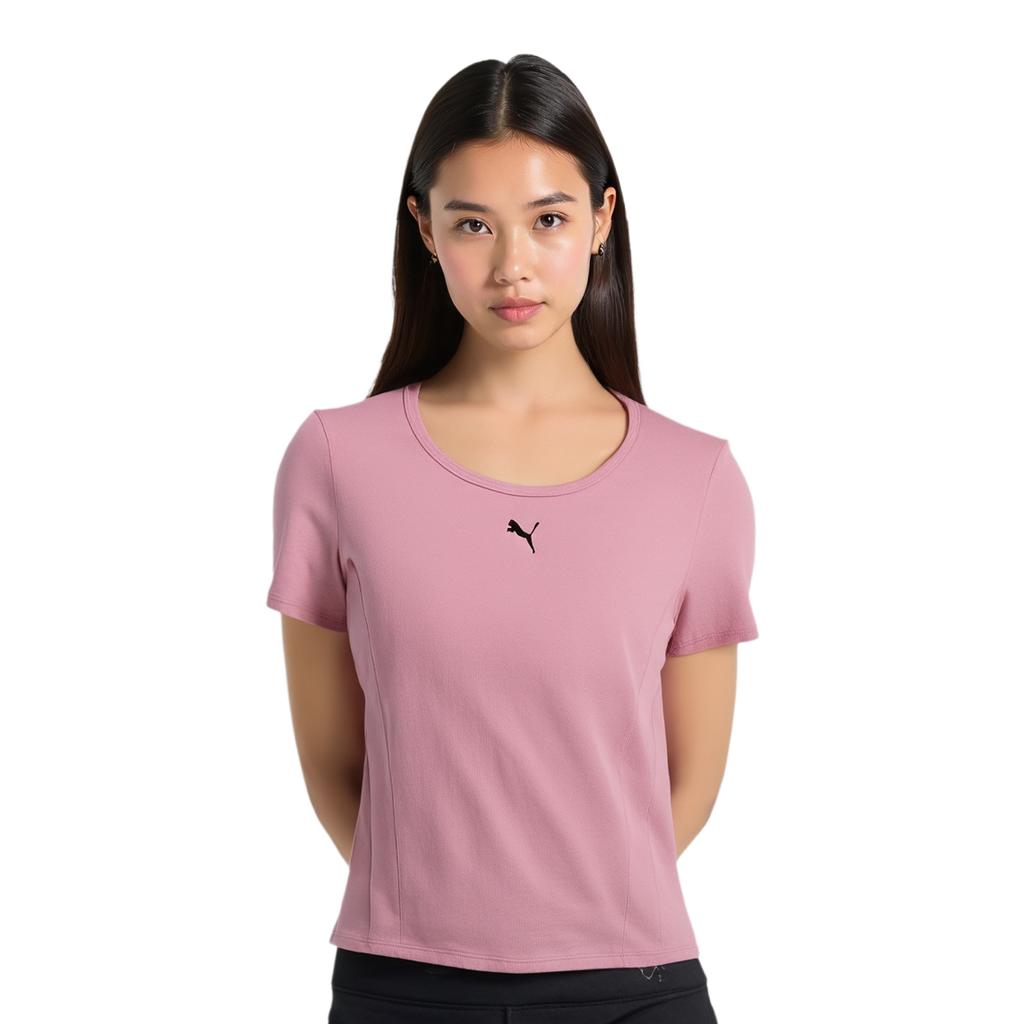 Puma Футболки Женские Розовые С Круглым Вырезом Другие 634778-65