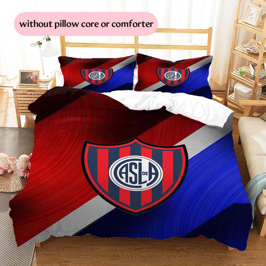Club Atlético San Lorenzo de Almagro Pattern Bedding Quilt Set Home Decoration Gift (1 * duvet cover + 2 * pillowcase without core)