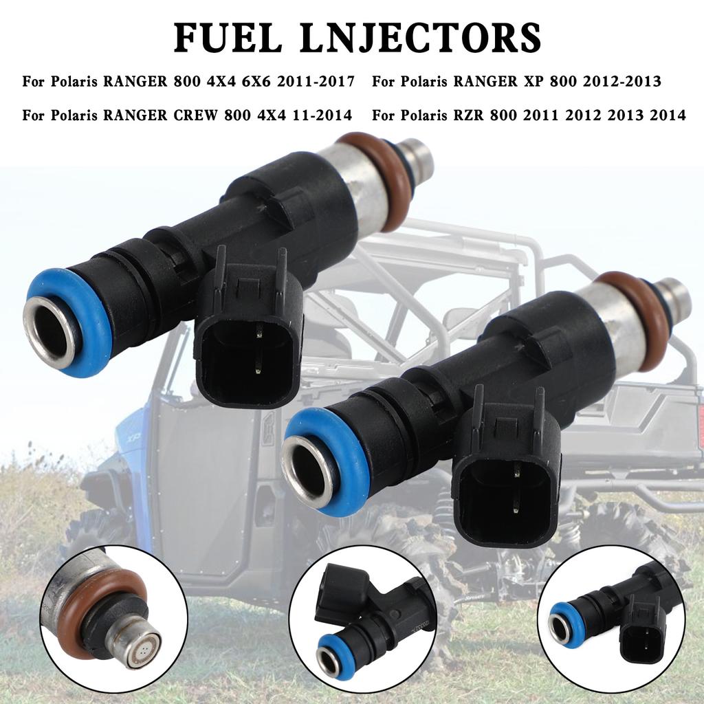 2PCS Fuel Injectors For Polaris Ranger XP 800 1204318 0280158197 GX1111IJ117XG 1204319