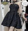 QOOLY Cosplay Halloween Gothic Dress Lolita Halloween Costume Sweet Lolita Princess Cosplay Lolita Harajuku Cute Lady Stage Costume Black M