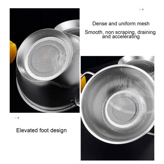 Дуршлаг для кухни, корзина с двумя ушами, большая емкость, пищевой, без BPA, можно мыть в посудомоечной машине, устойчивый к ржавчине, сито для фруктов и овощей