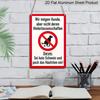 2D Flat Vintage German "No Dog Poop" Metal Sign - Rustic Wall Decor for Home & Garden, Durable Indoor/Outdoor Use, Perfect for Beer Enthusiasts, Dog