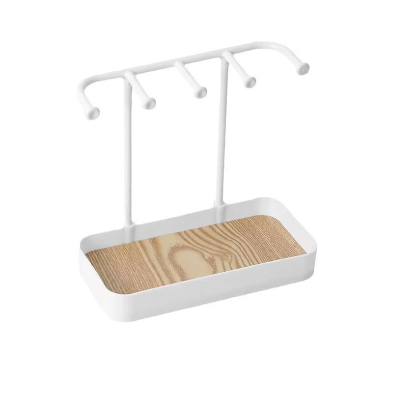 Подвесной органайзер для ювелирных изделий, дисплей для сережек, ожерелий, стеллаж для хранения ювелирных изделий с деревянной основой, держатель для браслетов и колец