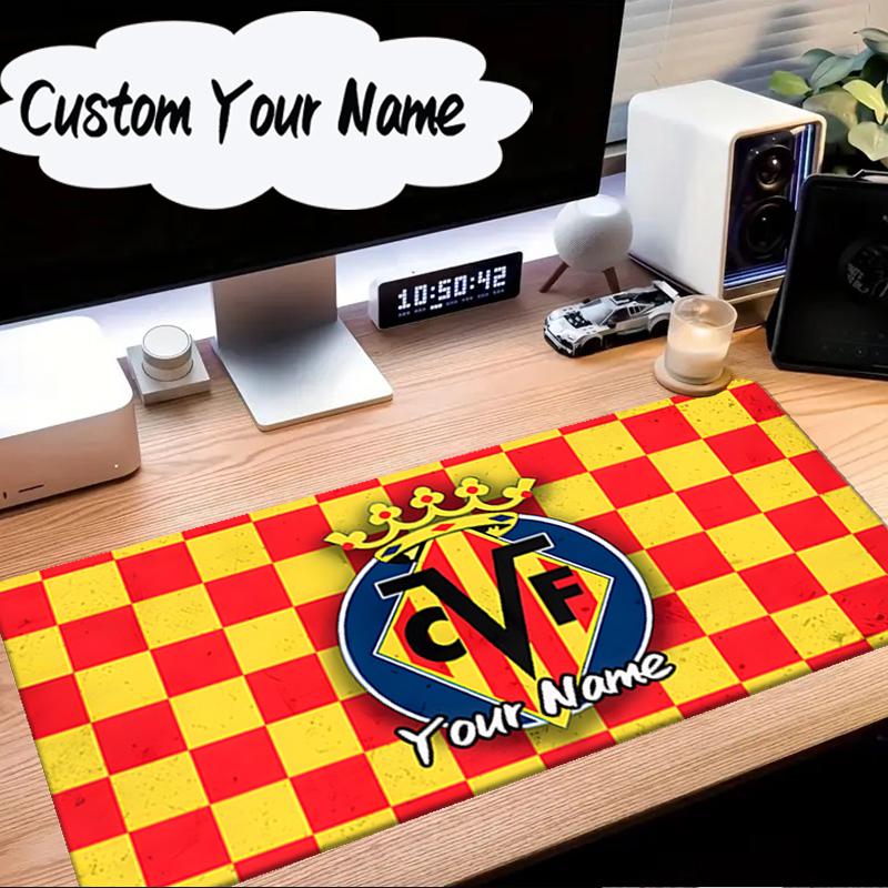 Custom Name Mouse pad Club Vill-arreal Crest Design Mouse Pad Desk Mat, Non-Slip Rubber Backer Pad For Computer Notebook Gaming Mouse Pad Gift