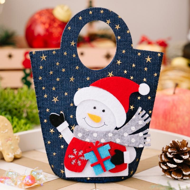 1 Piece Christmas Decoration Creative Cowboy Handbag Christmas Gift Bag Cartoon Handbag Elderly Candy Bag