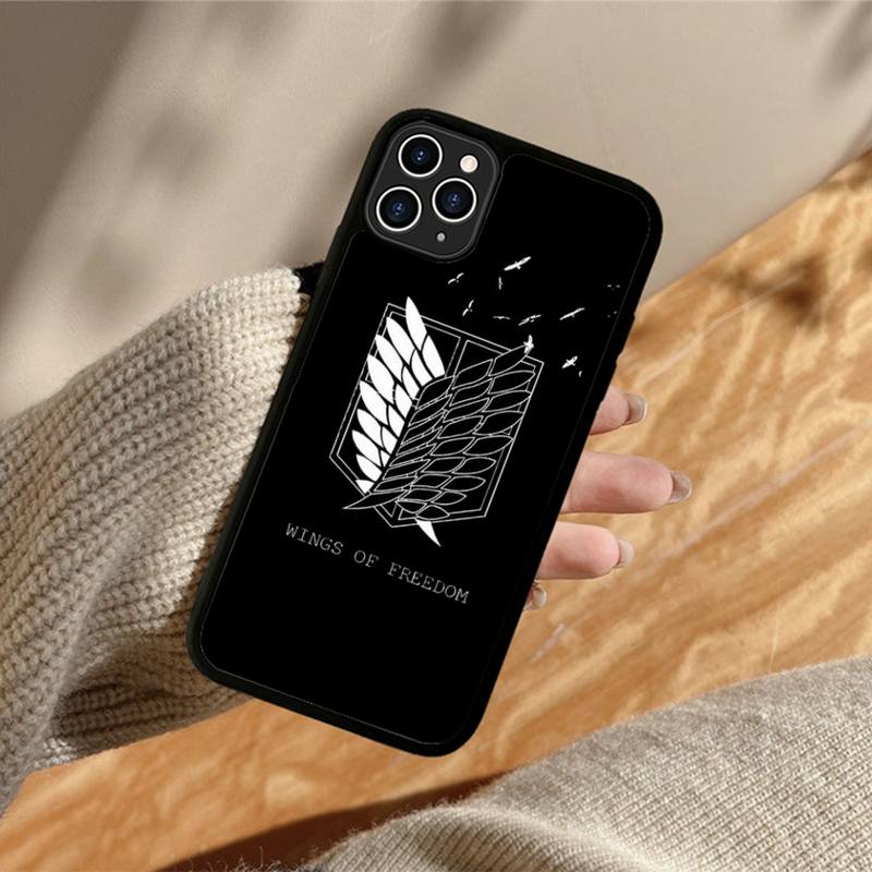Чехол для телефона Anime attack on Titan, силиконовый чехол из ПК+ТПУ для iPhone 11 12 13 Pro Max 8 7 6 Plus X SE XR, твердые чехлы
