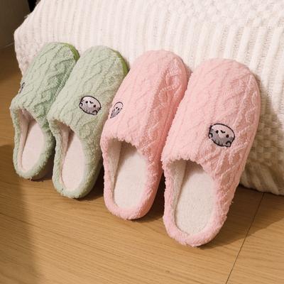 Мужские хлопковые тапочки с вислоухим котом для дома, осень-зима, комнатные, нескользящая толстая подошва, домашние теплые плюшевые тапочки