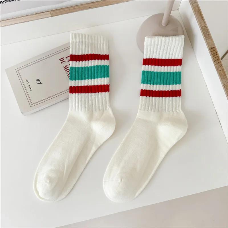 Cityboy Мужские полосатые баскетбольные носки средней длины в стиле винтаж унисекс для женщин и пар, хлопковые, японские, с толстым махровым дном, спортивные носки