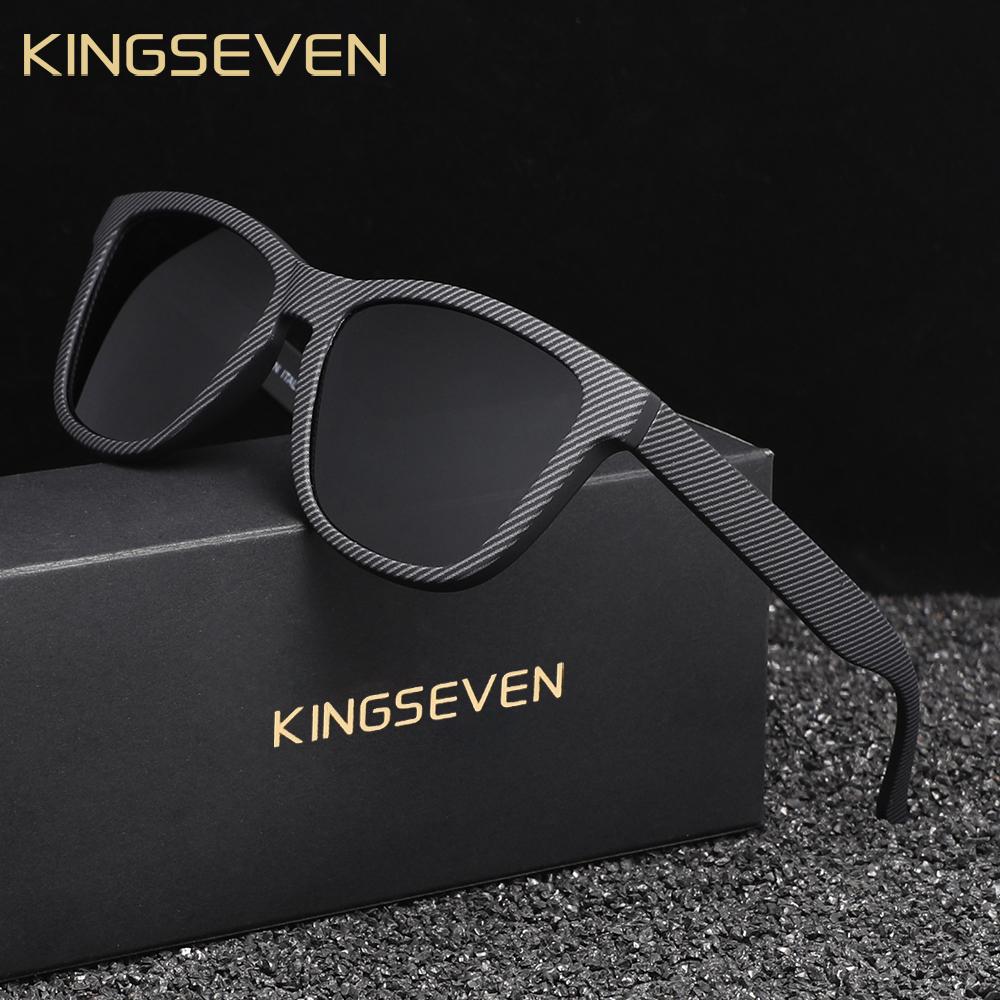 Kingseven Новые модные солнцезащитные очки для мужчин/женщин UV400 поляризованные линзы очки высокого качества классические матовые большие оправы водительские очки