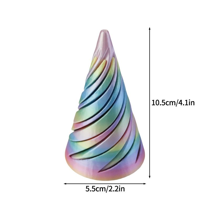 Вращающаяся пирамида Напечатанный на 3D принтере спиральный конус Трехмерная пирамида Настольная фигурка Домашнее украшение Настольные аксессуары