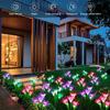 Solar Lily Flower Lights Outdoor Garden Pathway Waterproof LED Flower Lamps for Patio Yard Courtyard Party Christmas Decoration