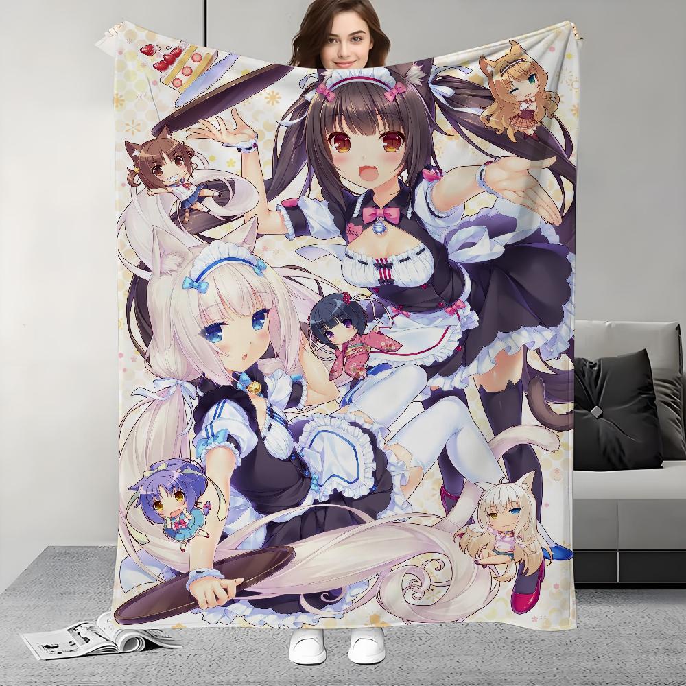 Плед N-Nekopara-S Легкий Дизайн Для Общежитий, Дневного Сна, Гостиной, Офиса, Дивана, Всесезонный
