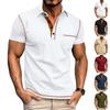 Summer Men's Short-sleeved Polo Shirt Fashion Men's Lapel T-shirt Tops Colour Blocking Polo Men