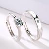 Сверкающее кольцо со стразами для пары, роскошное обручальное свадебное предложение, регулируемое мужское и женское кольцо, модные ювелирные изделия, подарок