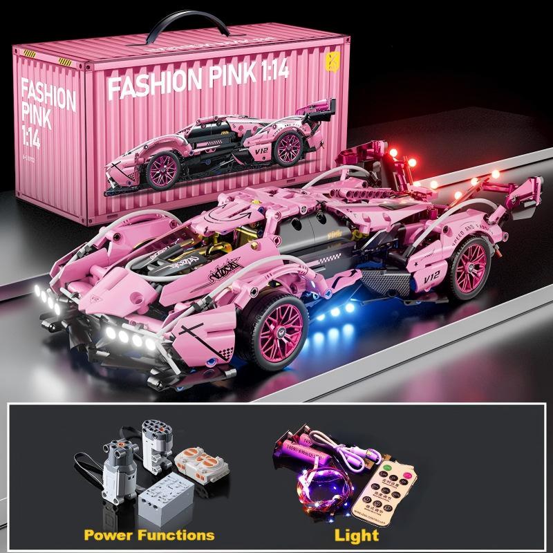 1:Строительные блоки «Супергоночный автомобиль» масштаба 1:14, Набор для сборки модели спортивного автомобиля DIY, Конструктор-игрушка, Подарок для мальчиков, детей в возрасте 8-12 лет 14