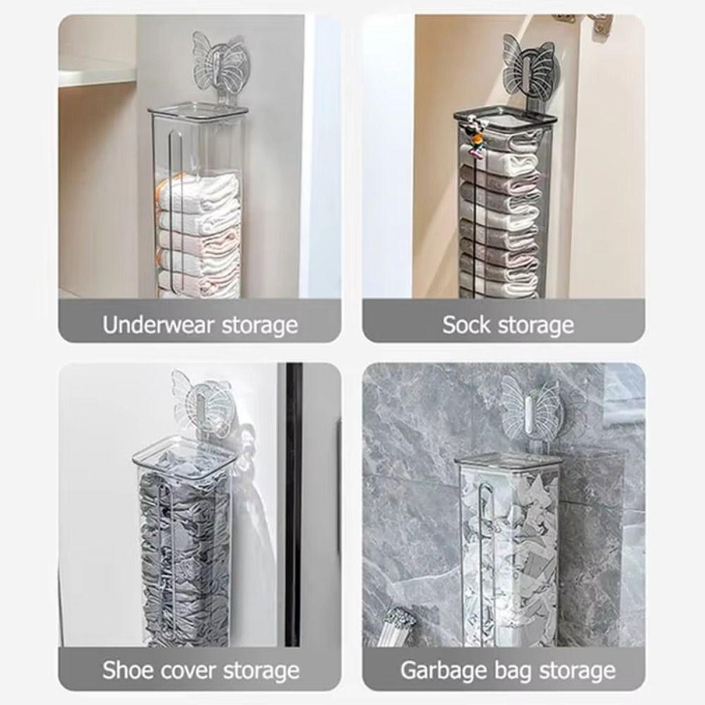 Wall-Mounted Hanging Panties Dispenser Suction Cup Clear Socks Organizer  Bathroom