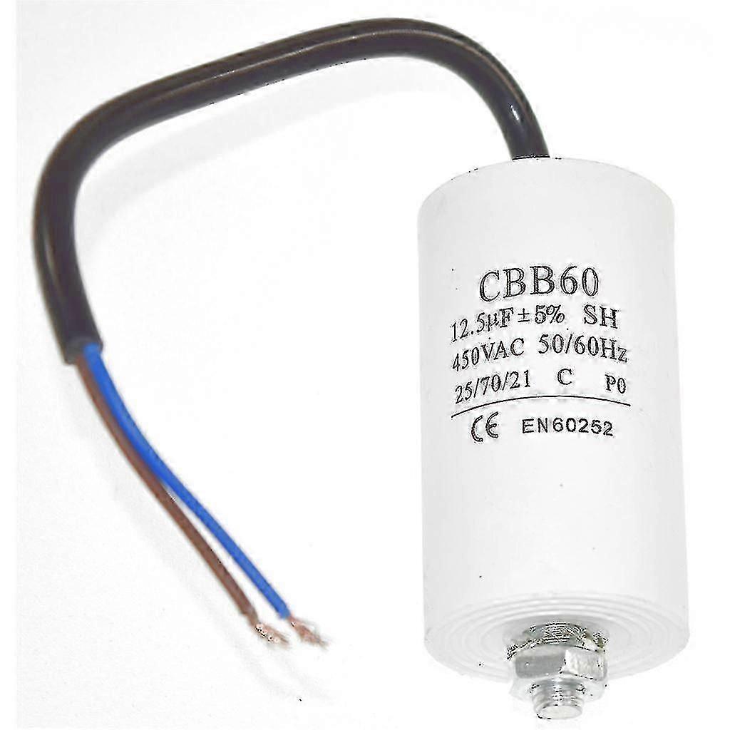 High Quality Universal 12.5uF Capacitor with 18cm Cable Connectors for Various Electrical Applications and Repairs and DIY Projects