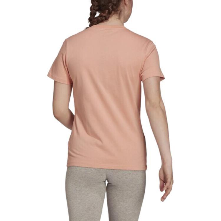Adidas T Shirts Women's Pink Crew Neck Moderate Straight Fit H07810