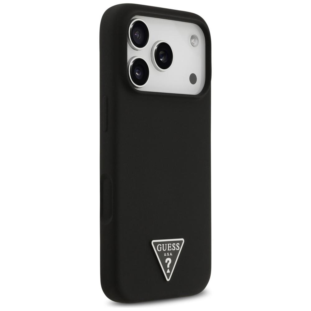 Guess Silicone Triangle Logo MagSafe Case for iPhone 17 Pro Black