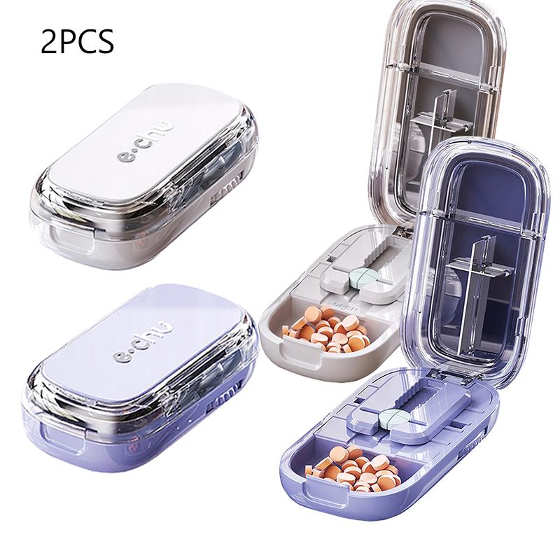 Кейс для таблеток для здоровья Четверть таблетки Резак Коробка для хранения Портативный Таблетки Лекарство Пыленепроницаемый Разделитель для маленьких таблеток и больших