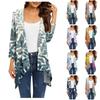 Женский кардиган неправильной формы с градиентным принтом и рукавами три четверти, куртка с карманами