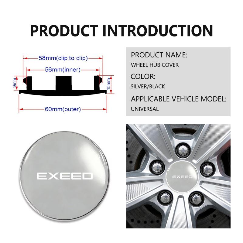 Universal Car Wheel Center Hub Cap Auto Anti-Scratch Hub Protector For Chery Exeed LX YAOYUE Steller Ace ET TX TXL RX 2021 2025