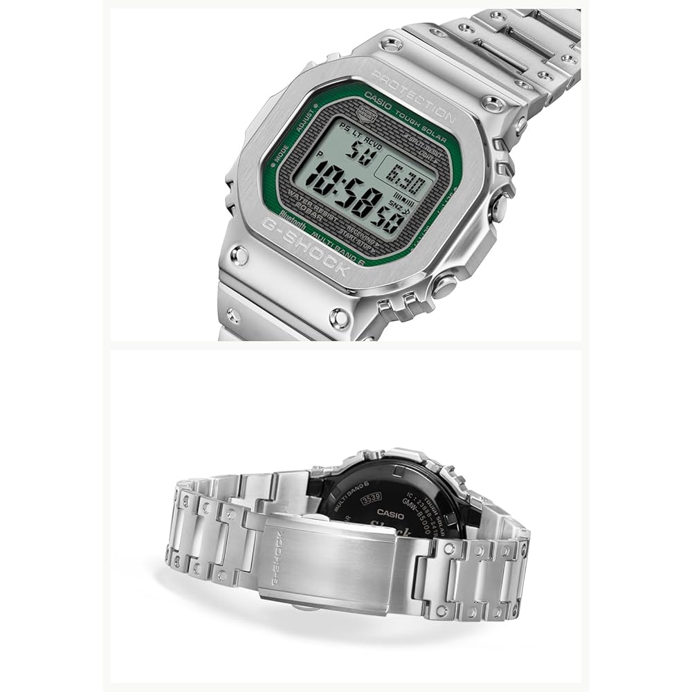 Casio G-Shock GMW-B5000D-3JF Полностью металлические часы с Bluetooth и питанием от солнечной энергии Мужские Серебристые
