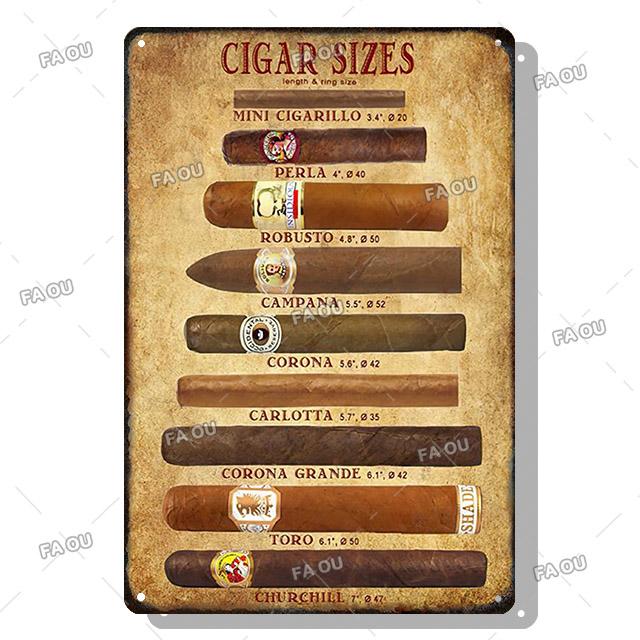 Сигары Винтажные металлические плакаты Виски Ретро жестяные вывески Бар Кафе Настенное искусство Декоративная табличка Современный дом Декор гостиной Эстетика