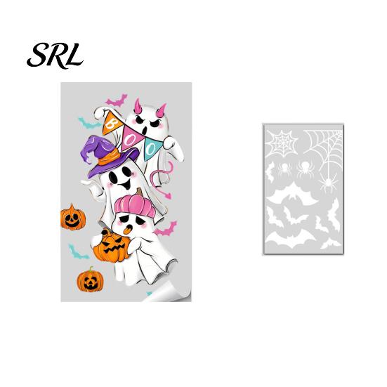 Decorative Seasonal Ornaments Halloween Ghost/Skeleton Static Window Clings, PVC Waterproof Glass Stickers, Creative Gifts Removable Decals