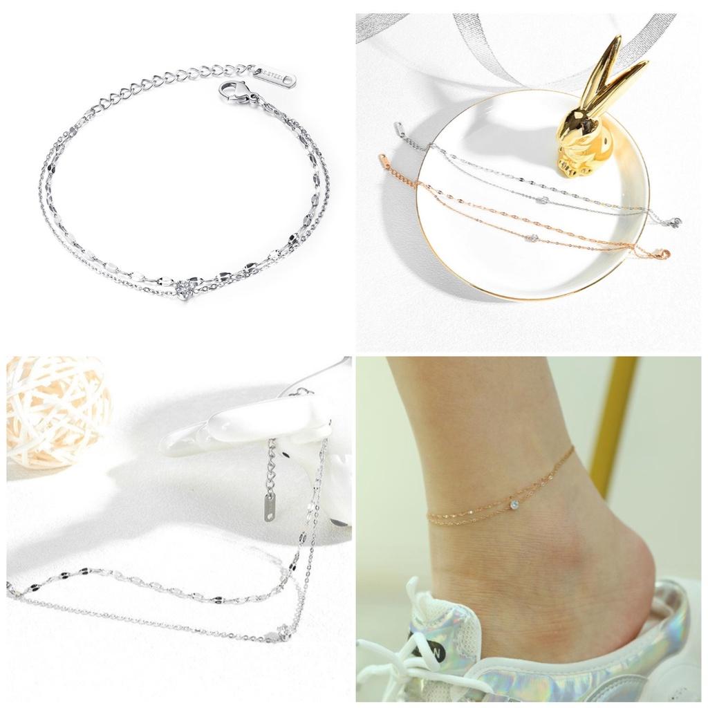 Women Ankle Zirconia Simple Fashion Jewelry Versatile Accessory Girl Gifts Chain