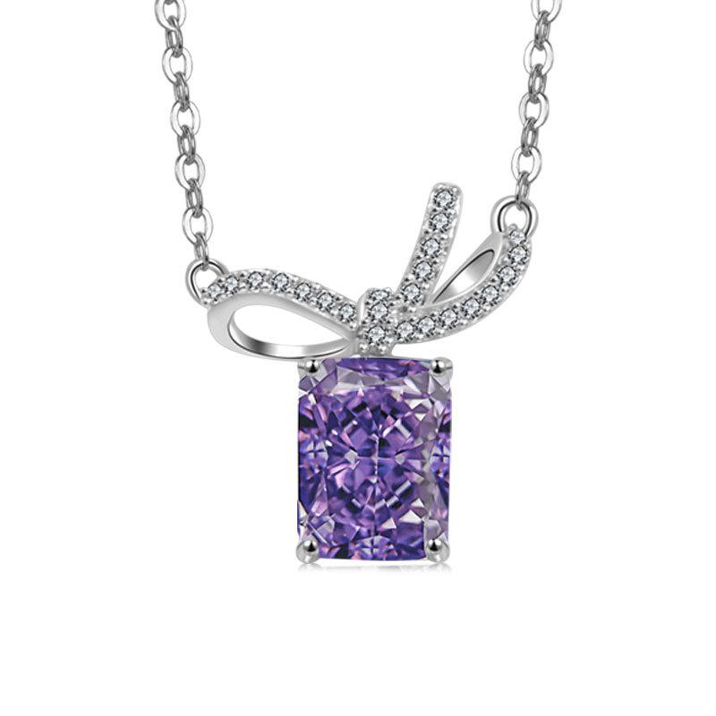925 Sterling Silver / S925 Bird Pendant Necklace for Women 18K Gold Plated Luxury Amethyst Animal Jewelry Gift