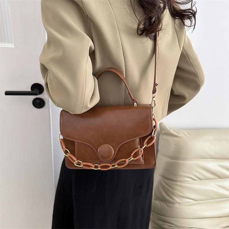 Niche Модная сумка через плечо в стиле ретро, повседневная, наклонная, женская, маленькая, квадратная, зимняя, простая, модная, новая сумка