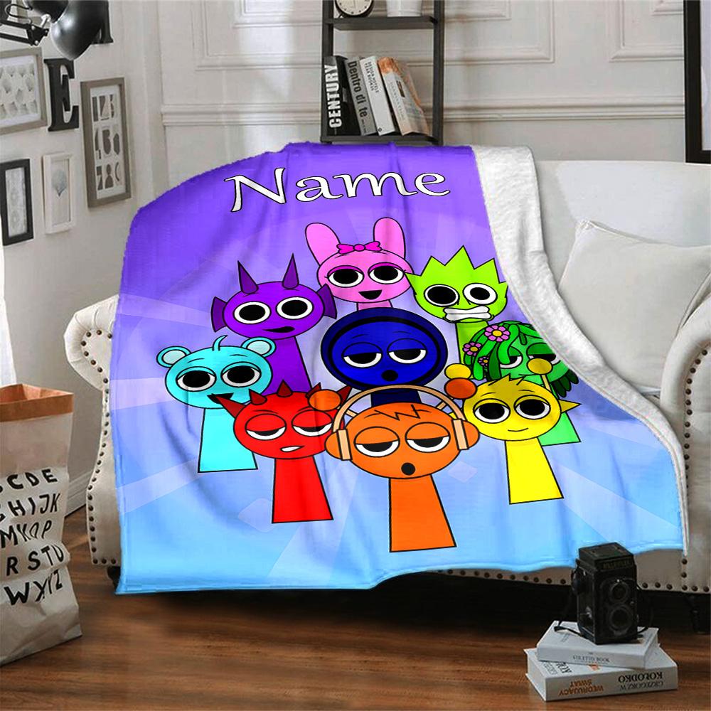 Customizable SPRUNKI1 Throw Blanket – Personalized Name, All-Season Cozy Snug Blanket, Machine Washable, Personalized Blanket