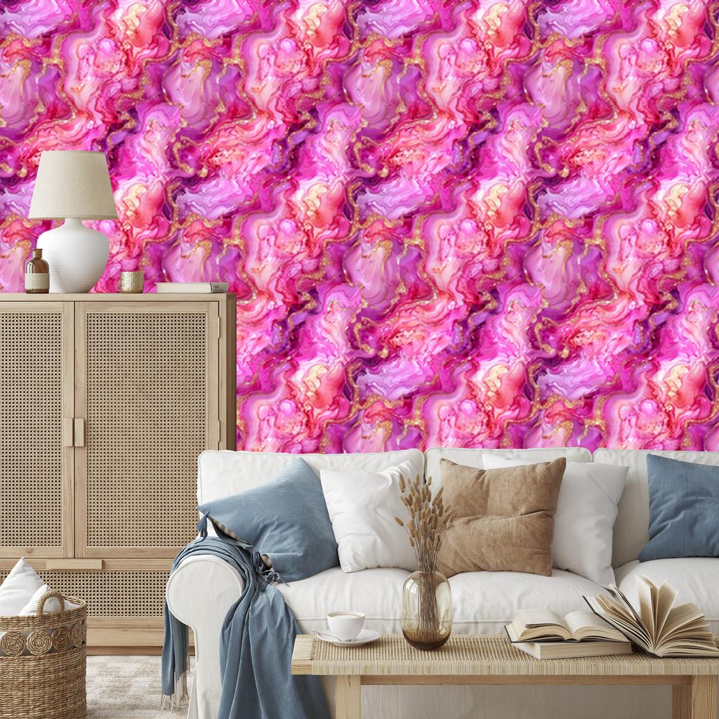 Ink purple, powder pink and pink wallpaper for living room and bedroom 50x1000