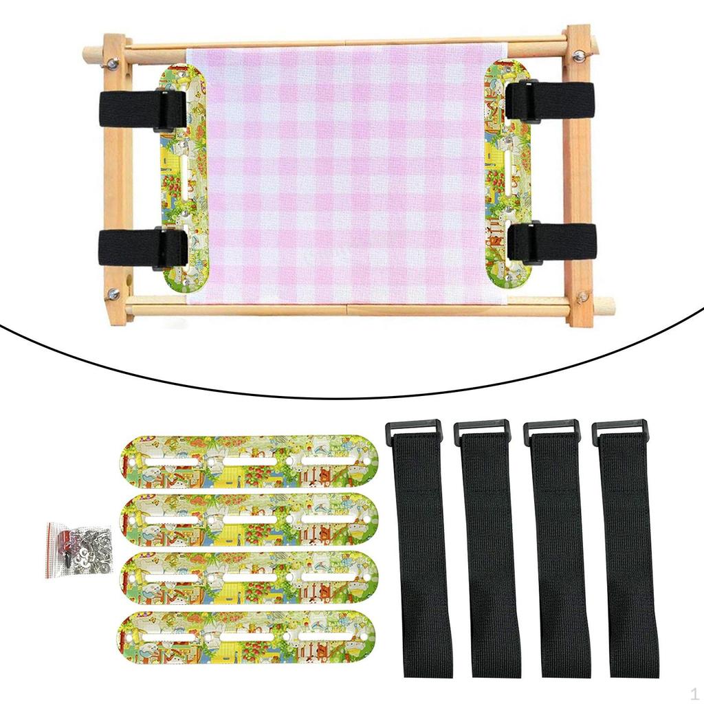 Cross Stitch Kit Canvas Tension Clips Handcraft with Fixed Strap Embroidery Tools Tensioners