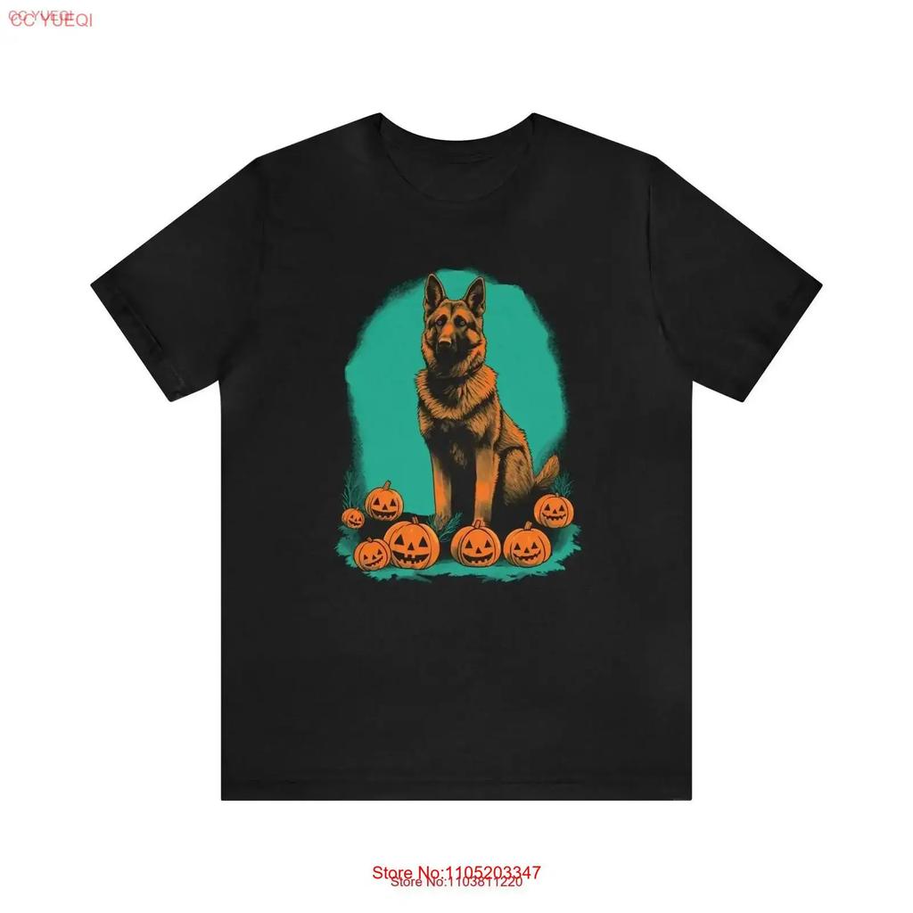 Shepherd Halloween Dog T Shirt pumpkin tee Spooky Season lover gift fall German costume party vintage Washed streetwear
