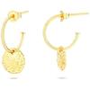 Буклы д'Орей - RADIANT - Paires de Boucles d'Oreilles - Acier inoxydable, cuir, céramique - Mixte