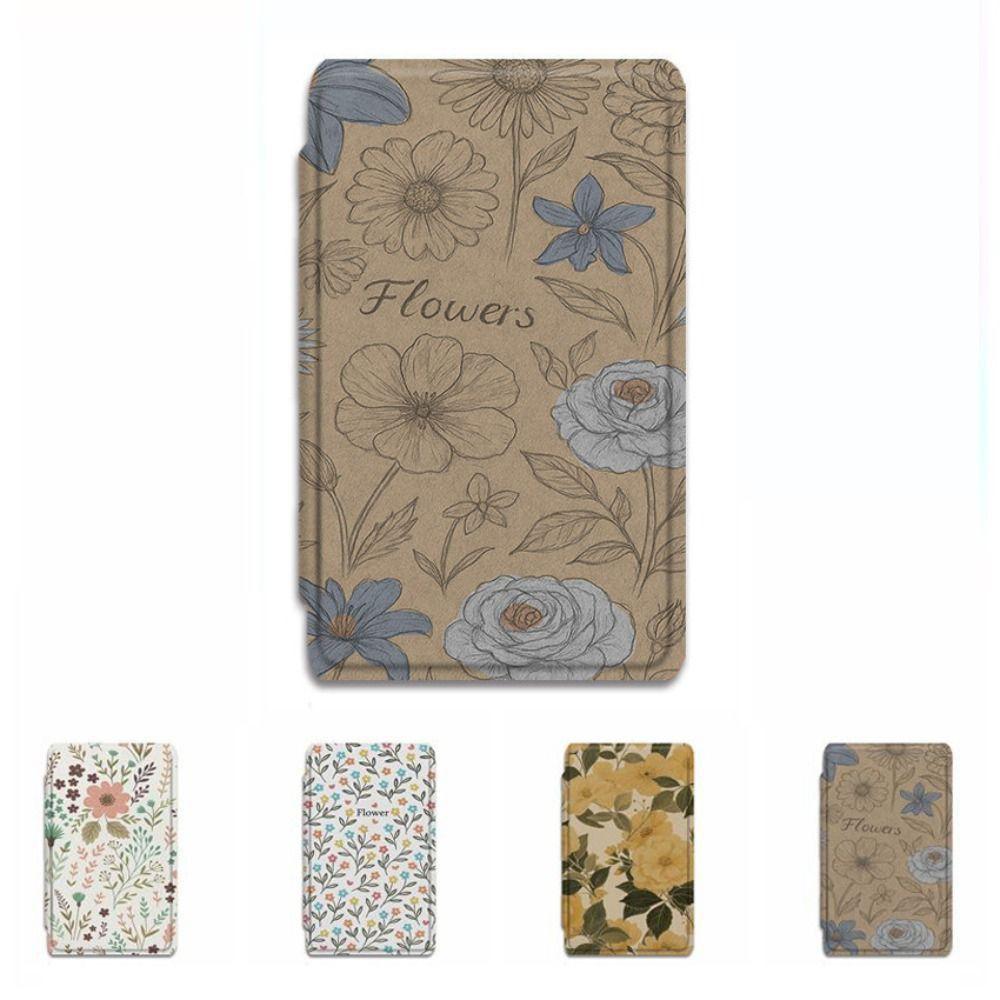 Anti-fall Protective Cover Floral Pattern Folio Shell Premium Magnetic Case for XTEINK X4/X3