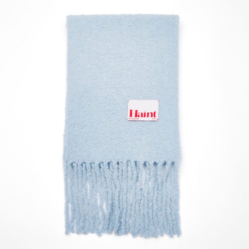 HAINT FLUFFY HEAVY wool MUFFLER_4COLORS_SKY BLUE
