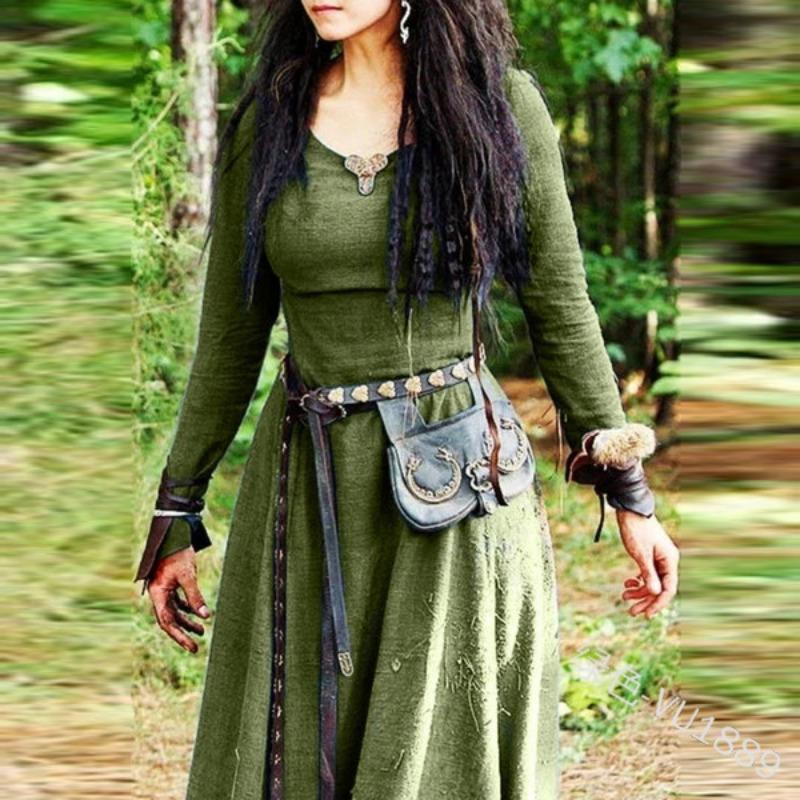 Medieval Renaissance Women Retro Long Dress Carnival Party Fancy Dress Costume