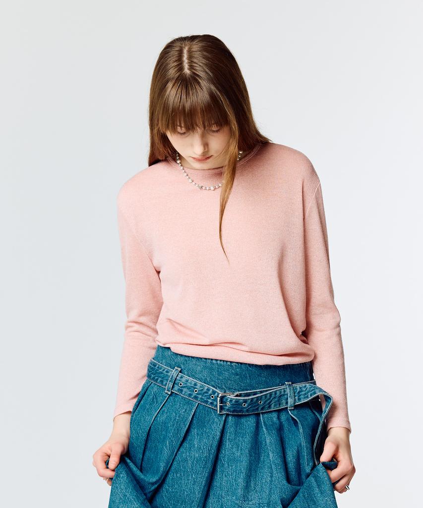 LARTIGENT L15 Knit Sleeve Tee (Pink)