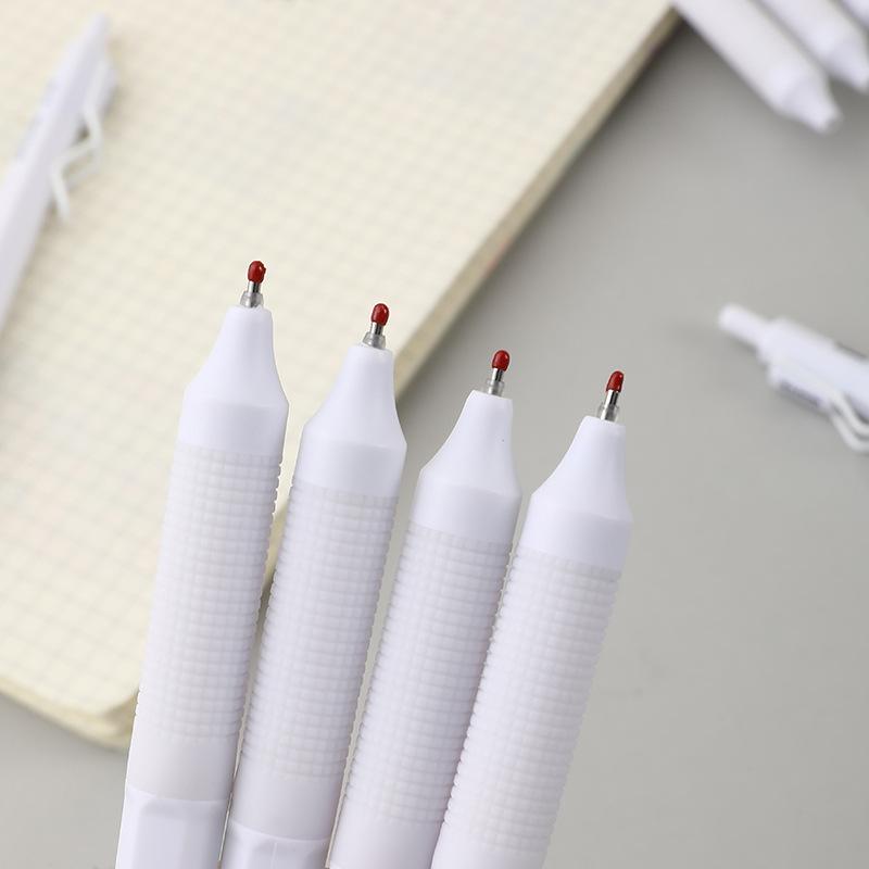 6 шт./компл., простая гелевая ручка, корейская мода, белая, черная, однотонная, канцелярские принадлежности, гелевая ручка, милый альбом для скрапбукинга, ручка с черными чернилами 0,5 мм