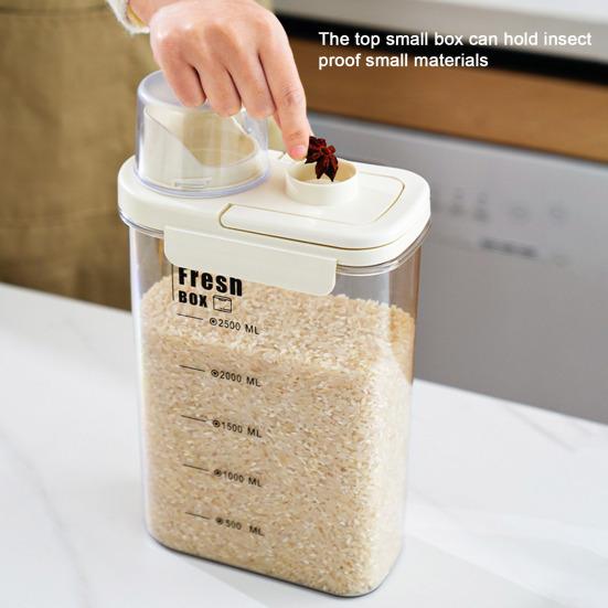 Диспенсер для сухих продуктов с ручкой, влагозащищенный и пыленепроницаемый, прозрачное ведро для рисовых зерен, пластиковый резервуар большой емкости для соевой муки